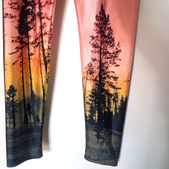 BlackMilk Aurora Sky Orange Leggings 🧡 (M) - Picture 6 of 10
